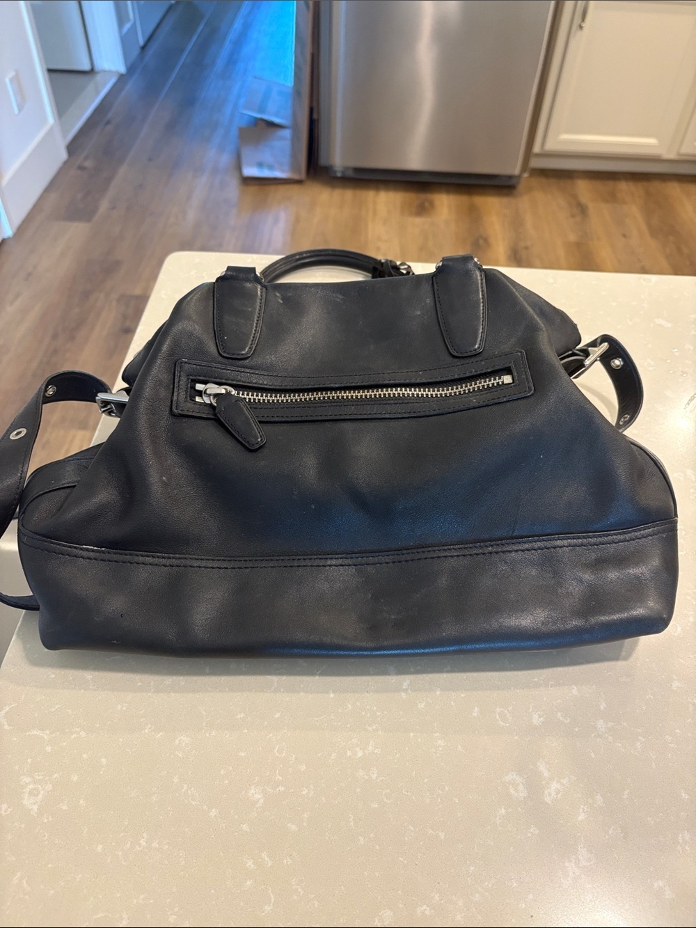 Coach Black Leather Satchel with Tassel Accent - Picture 3 of 7